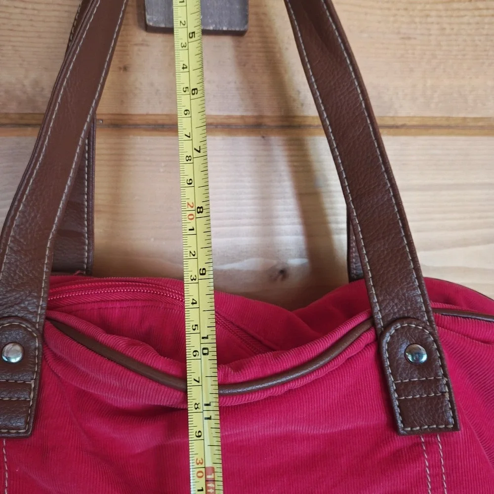 Red Tommy Hilfiger corduroy vintage bag duffle over night Weekend ZA4